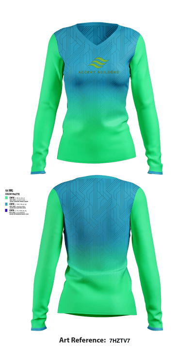 Accent Builders 42438874 Women's Long Sleeve V-neck Shirt - 1
