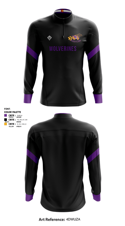 Bayfield High School Wolverine Wrestling 12563636 Quarter Zip Jacket - 2