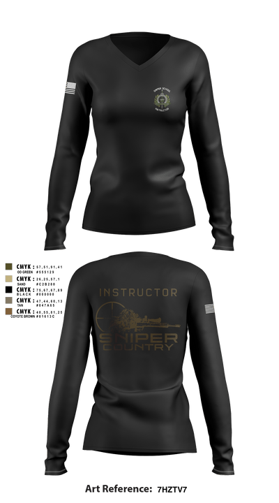 Sniper 2 79628389 Women's Long Sleeve V-neck Shirt - 3
