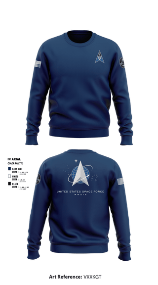 Crew Neck Sweatshirt, , Space Force, Teamtime, Team time, sublimation, custom sports apparel, team uniforms, spirit wear, spiritwear, sports uniforms, custom shirts, team store, custom team store, fundraiser sports, apparel fundraiser