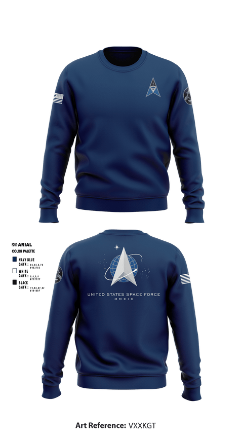 Crew Neck Sweatshirt, , Space Force, Teamtime, Team time, sublimation, custom sports apparel, team uniforms, spirit wear, spiritwear, sports uniforms, custom shirts, team store, custom team store, fundraiser sports, apparel fundraiser