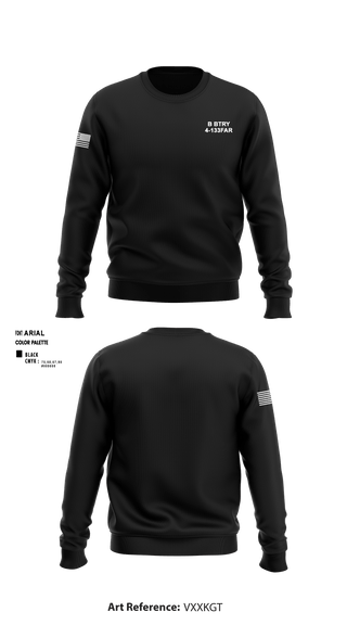 Crew Neck Sweatshirt, B BTRY 4-133FAR, Army, Teamtime, Team time, sublimation, custom sports apparel, team uniforms, spirit wear, spiritwear, sports uniforms, custom shirts, team store, custom team store, fundraiser sports, apparel fundraiser