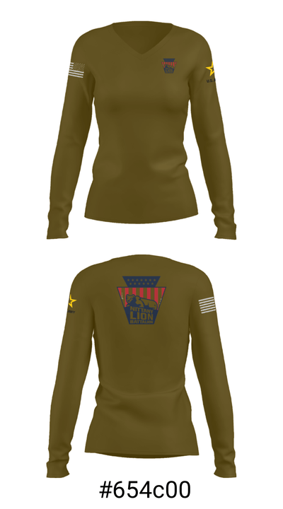 Nittany Lion Battalion 19698812 Women's Long Sleeve V-neck Shirt - 37
