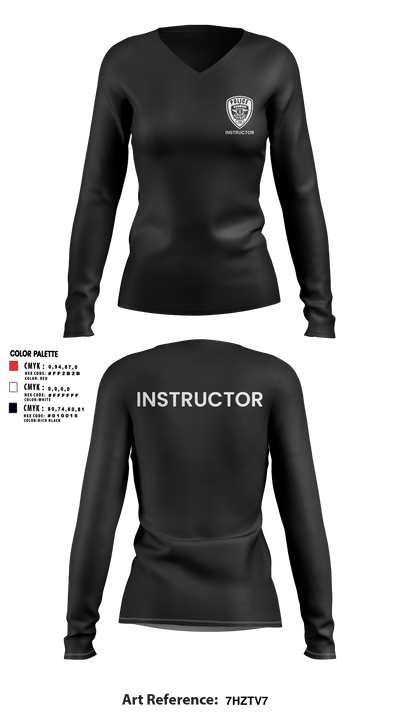 Richmond Police Instructors 34175667 Women's Long Sleeve V-neck Shirt - 11