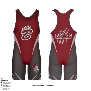 Wrestling Singlet, BRUINS, Wrestling, Teamtime, Team time, sublimation, custom sports apparel, team uniforms, spirit wear, spiritwear, sports uniforms, custom shirts, team store, custom team store, fundraiser sports, apparel fundraiser