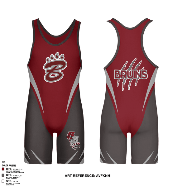 Wrestling Singlet, BRUINS, Wrestling, Teamtime, Team time, sublimation, custom sports apparel, team uniforms, spirit wear, spiritwear, sports uniforms, custom shirts, team store, custom team store, fundraiser sports, apparel fundraiser