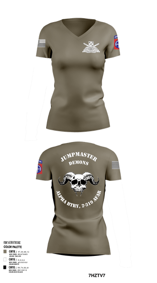 Women's Short Sleeve Vneck Shirt, ALPHA BTRY, 2-319th AFAR, Army, Teamtime, Team time, sublimation, custom sports apparel, team uniforms, spirit wear, spiritwear, sports uniforms, custom shirts, team store, custom team store, fundraiser sports, apparel fundraiser