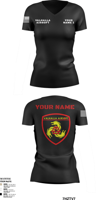 Women's Short Sleeve Vneck Shirt, , Army, Teamtime, Team time, sublimation, custom sports apparel, team uniforms, spirit wear, spiritwear, sports uniforms, custom shirts, team store, custom team store, fundraiser sports, apparel fundraiser