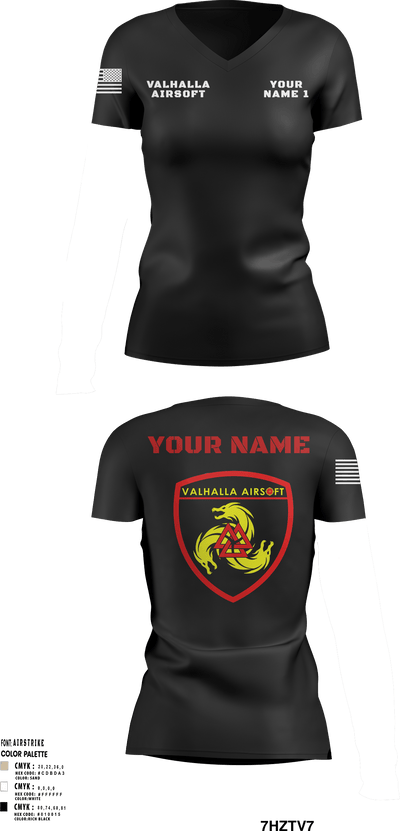 Valhalla Airsoft 98104221 Women's Short Sleeve V-neck Shirt - 13