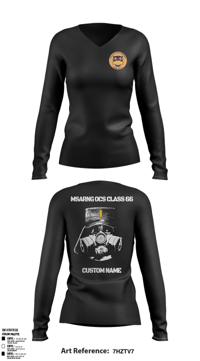 MSARNG OCS Class 66 93679555 Women's Long Sleeve V-neck Shirt - 49