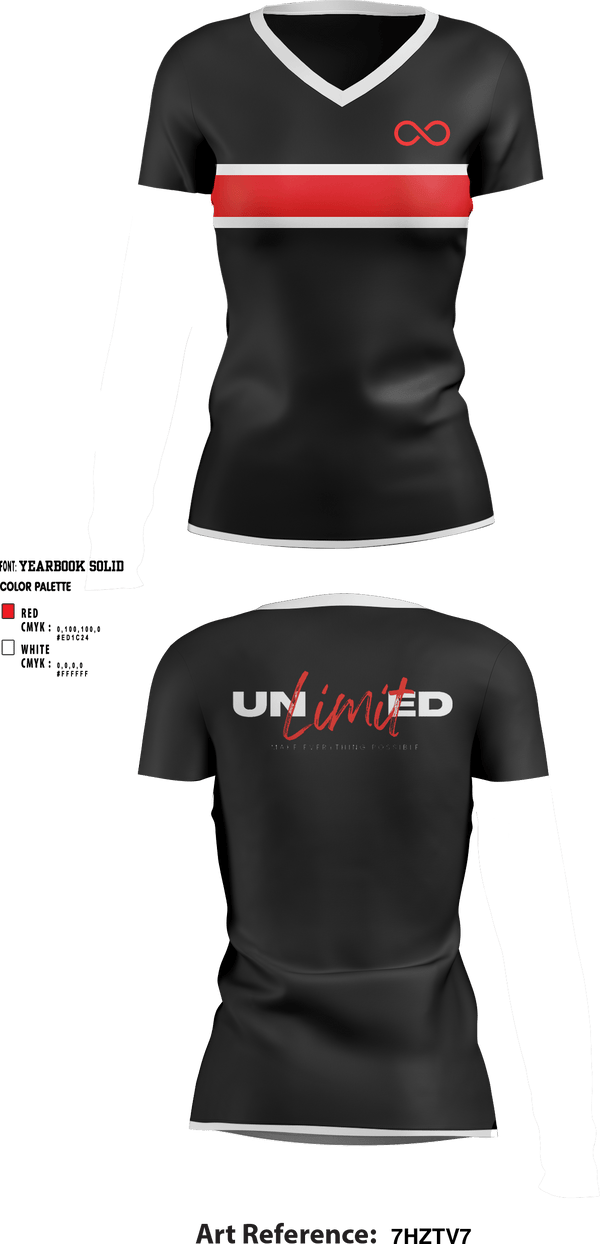 Women's Short Sleeve Vneck Shirt, UNlimitEDUNlimitED, , Teamtime, Team time, sublimation, custom sports apparel, team uniforms, spirit wear, spiritwear, sports uniforms, custom shirts, team store, custom team store, fundraiser sports, apparel fundraiser