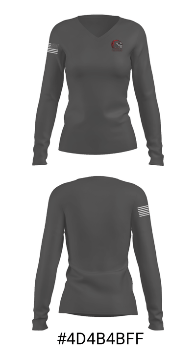 Curtis Baptist High School Soccer 45048321 Women's Long Sleeve V-neck Shirt - 36