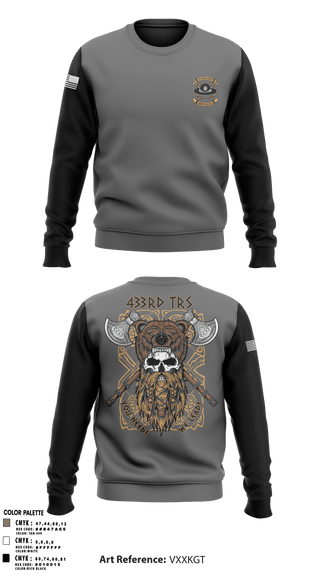 Crew Neck Sweatshirt, 433 TRS, Air Force, Teamtime, Team time, sublimation, custom sports apparel, team uniforms, spirit wear, spiritwear, sports uniforms, custom shirts, team store, custom team store, fundraiser sports, apparel fundraiser