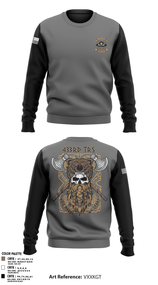 Crew Neck Sweatshirt, 433 TRS, Air Force, Teamtime, Team time, sublimation, custom sports apparel, team uniforms, spirit wear, spiritwear, sports uniforms, custom shirts, team store, custom team store, fundraiser sports, apparel fundraiser