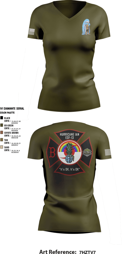 DDT 20743334 Women's Short Sleeve V-neck Shirt - 2