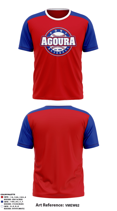 Agoura Pony Baseball 80706403 Short Sleeve Performance Shirt - 1