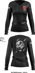 1-111th IN BN 37171288 Women's Long Sleeve V-neck Shirt - 1