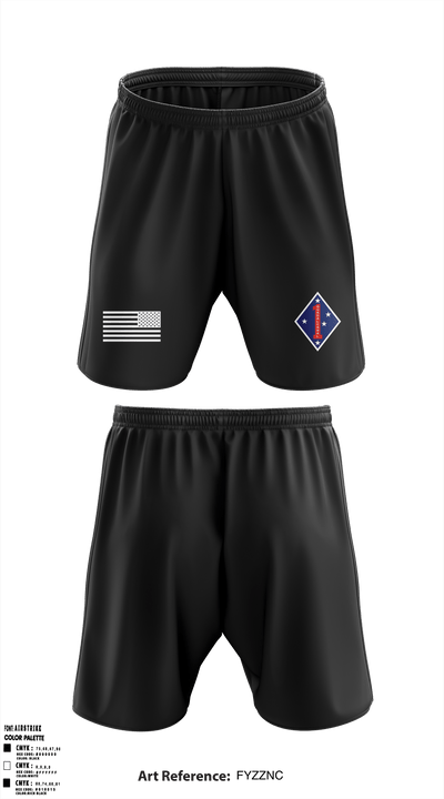 1st Marine Division 84178993 Athletic Shorts With Pockets - 1