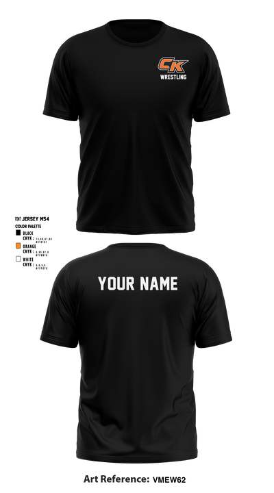 CK Wrestling 95145120 Short Sleeve Performance Shirt - 1