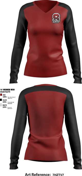 Women's Long Sleeve Vneck Shirt, Swink High School, Spirit Store, Teamtime, Team time, sublimation, custom sports apparel, team uniforms, spirit wear, spiritwear, sports uniforms, custom shirts, team store, custom team store, fundraiser sports, apparel fundraiser