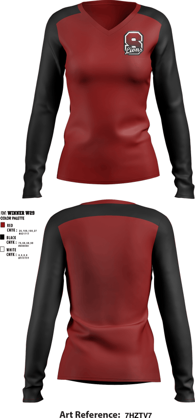 Swink High School 11493254 Women's Long Sleeve V-neck Shirt - 1
