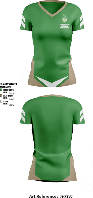 Women's Short Sleeve Vneck Shirt, Montessori Seeds Of Education, Spirit Store, Teamtime, Team time, sublimation, custom sports apparel, team uniforms, spirit wear, spiritwear, sports uniforms, custom shirts, team store, custom team store, fundraiser sports, apparel fundraiser