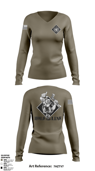 Women's Long Sleeve Vneck Shirt, , Army, Teamtime, Team time, sublimation, custom sports apparel, team uniforms, spirit wear, spiritwear, sports uniforms, custom shirts, team store, custom team store, fundraiser sports, apparel fundraiser