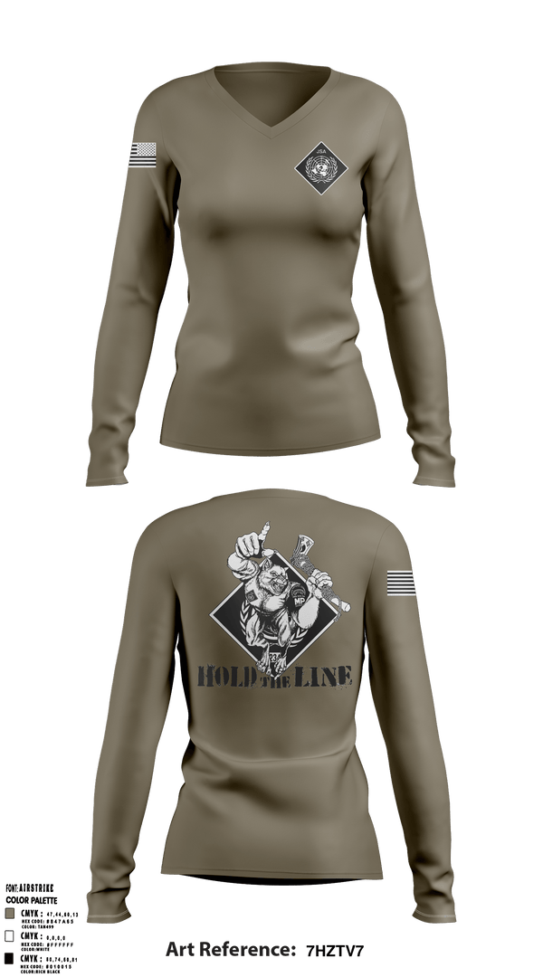 Women's Long Sleeve Vneck Shirt, , Army, Teamtime, Team time, sublimation, custom sports apparel, team uniforms, spirit wear, spiritwear, sports uniforms, custom shirts, team store, custom team store, fundraiser sports, apparel fundraiser