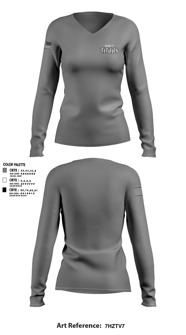 Women's Long Sleeve Vneck Shirt, Swan Valley High School Ice Hockey, Ice Hockey, Teamtime, Team time, sublimation, custom sports apparel, team uniforms, spirit wear, spiritwear, sports uniforms, custom shirts, team store, custom team store, fundraiser sports, apparel fundraiser