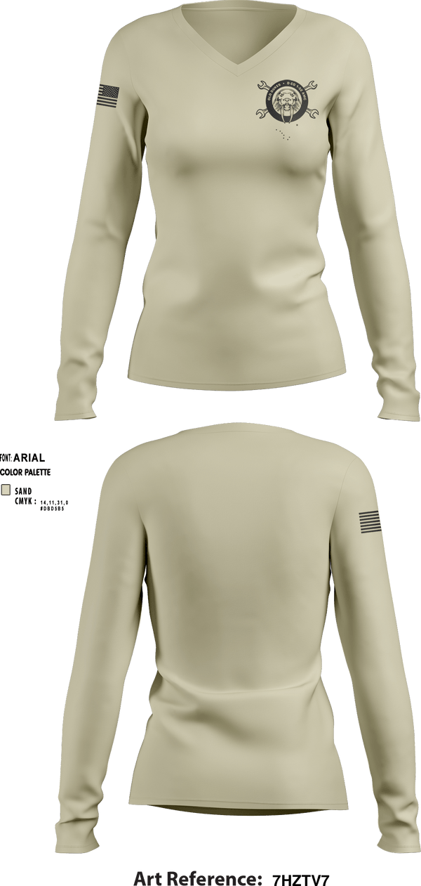 Women's Long Sleeve Vneck Shirt, , Army, Teamtime, Team time, sublimation, custom sports apparel, team uniforms, spirit wear, spiritwear, sports uniforms, custom shirts, team store, custom team store, fundraiser sports, apparel fundraiser