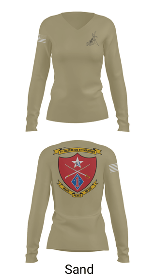 Women's Long Sleeve Vneck Shirt, , Marines, Teamtime, Team time, sublimation, custom sports apparel, team uniforms, spirit wear, spiritwear, sports uniforms, custom shirts, team store, custom team store, fundraiser sports, apparel fundraiser