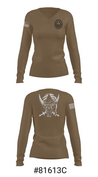 Women's Long Sleeve Vneck Shirt, , Army, Teamtime, Team time, sublimation, custom sports apparel, team uniforms, spirit wear, spiritwear, sports uniforms, custom shirts, team store, custom team store, fundraiser sports, apparel fundraiser
