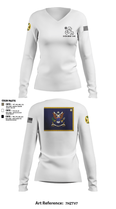 1-155th Dixie Thunder 83572891 Women's Long Sleeve V-neck Shirt - 14