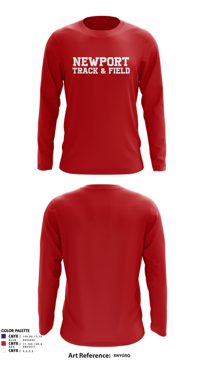 Newport High School Track & Field 49757231 Long Sleeve Performance Shirt - 2