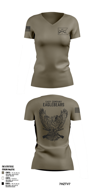 Easy Co. Eaglebears 39193271 Women's Short Sleeve V-neck Shirt - 2