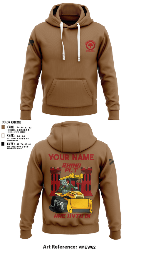Hoodie, HHC 1-114 Infantry Brigade, , Teamtime, Team time, sublimation, custom sports apparel, team uniforms, spirit wear, spiritwear, sports uniforms, custom shirts, team store, custom team store, fundraiser sports, apparel fundraiser