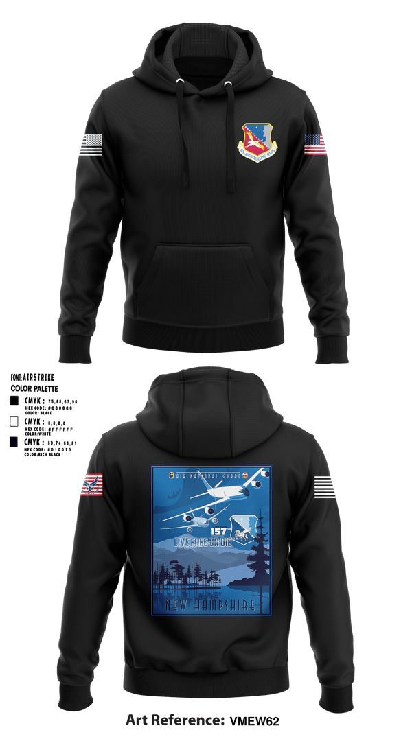 Hoodie, 157th Air Refueling Wing, , Teamtime, Team time, sublimation, custom sports apparel, team uniforms, spirit wear, spiritwear, sports uniforms, custom shirts, team store, custom team store, fundraiser sports, apparel fundraiser