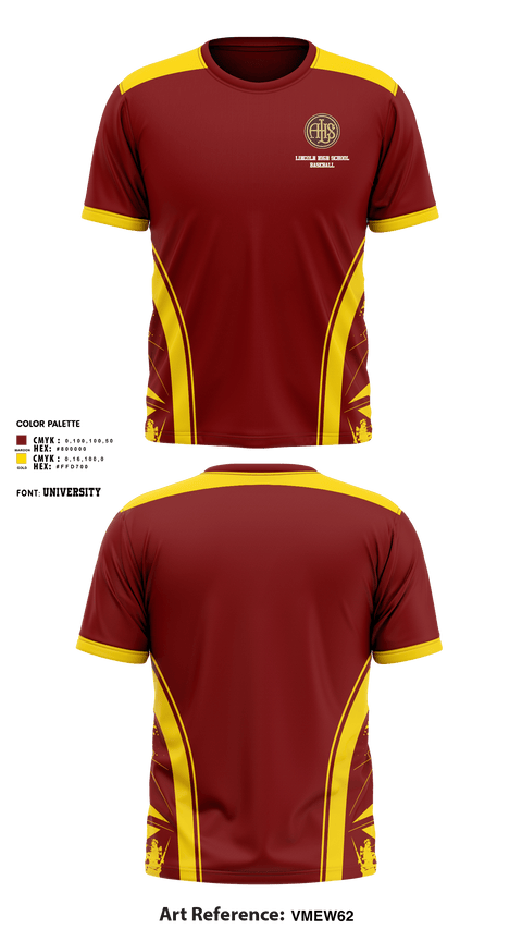 Short Sleeve Performance Shirt, Lincoln High School Baseball, Baseball, Teamtime, Team time, sublimation, custom sports apparel, team uniforms, spirit wear, spiritwear, sports uniforms, custom shirts, team store, custom team store, fundraiser sports, apparel fundraiser