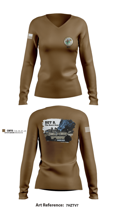 Beachmaster Unit Two 47147216 Women's Long Sleeve V-neck Shirt - 4
