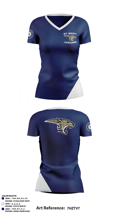 St Mary Jaguars 12049010 Women's Short Sleeve V-neck Shirt - 2