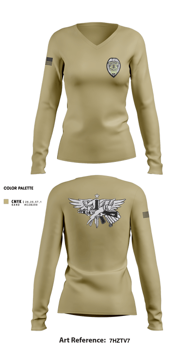 Salisbury Police Special Response Team 23814331 Women's Long Sleeve V-neck Shirt - 4