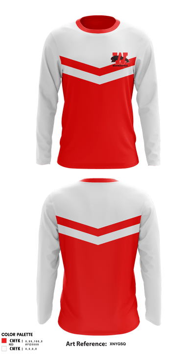 Weathersfield Middle School Cheer 54500777 Long Sleeve Performance Shirt - 1