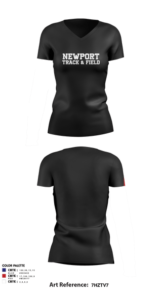 Women's Short Sleeve Vneck Shirt, Newport High School Track & Field, Track & Field, Teamtime, Team time, sublimation, custom sports apparel, team uniforms, spirit wear, spiritwear, sports uniforms, custom shirts, team store, custom team store, fundraiser sports, apparel fundraiser