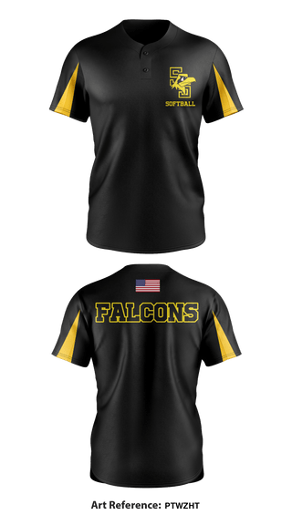 Two Button Softball Jersey, Falcons, Softball, Teamtime, Team time, sublimation, custom sports apparel, team uniforms, spirit wear, spiritwear, sports uniforms, custom shirts, team store, custom team store, fundraiser sports, apparel fundraiser