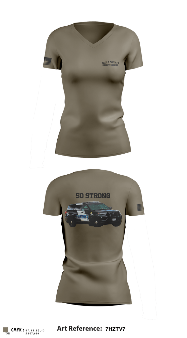 Women's Short Sleeve Vneck Shirt, Eagle County Sheriff’s Office, , Teamtime, Team time, sublimation, custom sports apparel, team uniforms, spirit wear, spiritwear, sports uniforms, custom shirts, team store, custom team store, fundraiser sports, apparel fundraiser