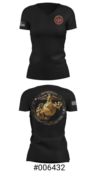 Women's Short Sleeve Vneck Shirt, , Marines, Teamtime, Team time, sublimation, custom sports apparel, team uniforms, spirit wear, spiritwear, sports uniforms, custom shirts, team store, custom team store, fundraiser sports, apparel fundraiser