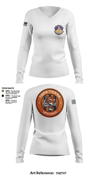 Women's Long Sleeve Vneck Shirt, 18 Medical Support Squadron, Air Force, Teamtime, Team time, sublimation, custom sports apparel, team uniforms, spirit wear, spiritwear, sports uniforms, custom shirts, team store, custom team store, fundraiser sports, apparel fundraiser