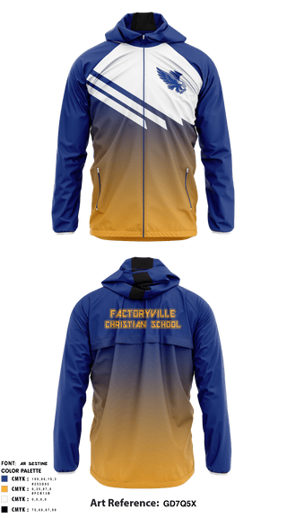 Windbreaker, Factoryville Christian School, School Spirit Store, Teamtime, Team time, sublimation, custom sports apparel, team uniforms, spirit wear, spiritwear, sports uniforms, custom shirts, team store, custom team store, fundraiser sports, apparel fundraiser