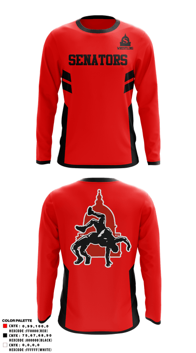 Springfield High School Wrestling 22768599 Long Sleeve Performance Shirt - 2