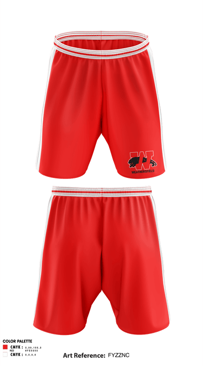 Weathersfield Middle School Cheer 54500777 Athletic Shorts With Pockets - 1